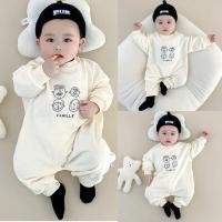 ราคา ชุดจั๊มสูทรอมเปอร์แขนยาว ผ้าฝ้าย พิมพ์ลายการ์ตูนน่ารัก สวมใส่สบาย แฟชั่นสไตล์เกาหลี สําหรับเด็กผู้ชาย และเด็กผู้หญิง อายุ 0 2 ปี (22984421284)