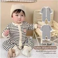 ราคา ชุดจั๊มสูทรอมเปอร์แขนยาว ผ้าฝ้าย ลายทางหมีน่ารัก แฟชั่นฤดูใบไม้ร่วง สไตล์เกาหลี สําหรับเด็กทารกผู้ชาย และเด็กผู้หญิง อายุ 0 2 ปี (21392752145)