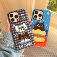 ราคา เคสโทรศัพท์ลายแมวสีดำน่ารัก สำหรับ iPhone 14 Pro Max 15 16 Pro สองชั้น 2 in 1 XR 11 12 XS 13 Pro ซิลิโคน 16 Pro Max 7 8 Plus เคสป้องกัน 14 Plus 15 Pro Max (28426461119)