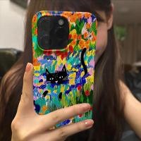 ราคา เคสลายกราฟฟิตี้แมวดำในดอกไม้สีสดใส สำหรับ iPhone 16Pro 13Pro 11 เคสซิลิโคนกันกระแทก 12 14plus 15Pro เคสแข็งกันกระแทก XS 7plus 16ProMax เคสโทรศัพท์ 13ProMax 15ProMax 14Pro 8plus (24241373651)