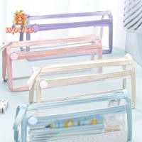 ราคา กระเป๋าปากกา WPSISE กระเป๋าเครื่องเขียนสองชั้นกันน้ํา นักเรียนดินสอพกพาแบบใสความจุขนาดใหญ่ที่เรียบง่าย (47104395917)