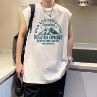 ราคา Sea Tee COD เสื้อแขนกุด เสื้อยืดคอกลม ใส่สบาย ผ้าCotton 100 หลวม แนวสตรีท ระบายอากาศดี MOUNTAIN (52054099689)