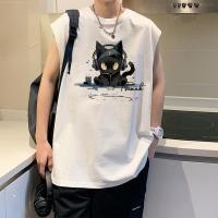 ราคา Sea Tee แขนกุด เสื้อยืด oversize ผ้า เสื้อบาสCotton 100 เสื้อกีฬา ลายพิมพ์แฟชั่น Music CAT สบายและนุ่ม (50201641863)