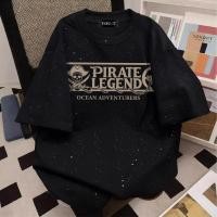 ราคา Sea Tee ใหม่ เสื้อยืดสีดำ Oversize คอกลม ลายกากเพชรวิ้งๆ ผ้าคอตตอนนุ่มใส่สบาย แมตช์ง่ายได้ทุกชุด BUCCANEERS (44808791728)
