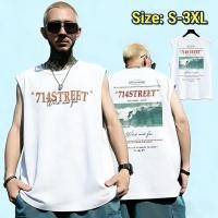 ราคา Sea Tee แขนกุด เสื้อยืด oversize ผ้าCotton 100 เสื้อกีฬา ลายพิมพ์แฟชั่น STREET สบายและนุ่ม (57907442406)