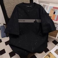ราคา Sea Tee ใหม่ เสื้อยืดสีดำ Oversize คอกลม ลายกากเพชรวิ้งๆ ผ้าคอตตอนนุ่มใส่สบาย แมตช์ง่ายได้ทุกชุด FUTURE (53358771753)