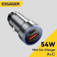 ราคา Essager 54W LED Usb Type C car charger PD QC 3 0 Fsat ชาร์จสําหรับ samsung IP 12 24V car charger (25821916844)