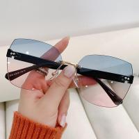 ราคา ผู้หญิงแว่นตากันแดดไม่มีขอบ UV400 เลนส์ไล่ระดับสี Retro แฟชั่น Beach Shades (24871009764)