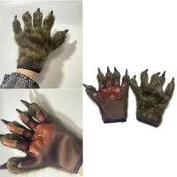 ราคา CUY คอสเพลย์เครื่องแต่งกายมนุษย์หมาป่า Claw ถุงมือสําหรับผู้หญิง Plush Beast Claw ถุงมือฮาโลวีนอะนิเมะ Props RolePlay Hand War (28544617540)