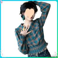 ราคา เสื้อคอบัวแขนตุ๊กตา เสื้อคอบัวน่ารัก เสื้อเชิ้ตตุ๊กตาลายสก๊อต เสื้อโค้ทต่างประเทศ เสื้อเชิ้ตดีไซน์ย้อนยุคใหม่ หลวมและบาง เสื้อเชิ้ตแขนยาวลดอายุ (49758118070)