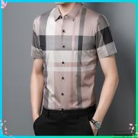 ราคา มาแรง เสื้อเชิ้ตแขนสั้น ผู้ชายลายสก๊อต พร้อมส่ง (47958560199)