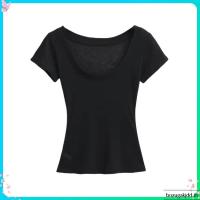 ราคา เสื้อสาวอวบ เสื้อครอป Pure Desire เสื้อยืดสไตล์เซ็กซี่ แขนสั้นพอดีตัว สำหรับผู้หญิง น้ำหนักเบาและโปร่งใสเล็กน้อย (44479702324)
