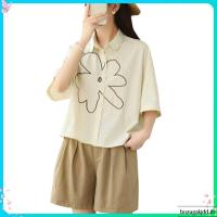 ราคา เสื้อเชิ้ตแขนสั้น ปักลาย กระต่าย 39 40 เสื้อสีขาว ลายสัตว์ สไตล์เกาหลี ญี่ปุ่น herbiestyle (40279759773)