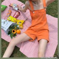 ราคา เอี๊ยมขายาว Overalls Denim เอี๊ยมขาสั้นผ้ายีนส์สีส้มหวานฤดูร้อนสำหรับผู้หญิงจั๊มสูทใส่แล้วดูผอมเพรียวสำหรับนักเรียนวัยเล็กสไตล์ตะวันตกบาง (27167930707)