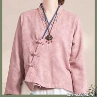 ราคา H Anfu ด้านบน qipao เสื้อด้านบน CNY ผู้หญิงสไตล์จีนดั้งเดิมสิ่งทอลายทแยงปมจีนปุ่มเย็บปักถักร้อยผ้าฝ้ายและผ้าลินินเสื้อผู้หญิงฤดูใบไม้ผลิและฤดูร้อนที่ดีขึ้น H Anfu (28422678828)