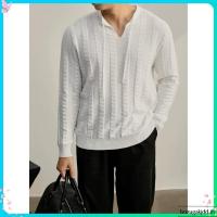 ราคา เสื้อยืดแขนยาวสไตล์มินิมอลแบบเกาหลี ทำจากเนื้อผ้ายืดสีทึบ เหมาะสำหรับผู้ชาย (42880059579)