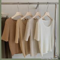 ราคา เสื้อยืด แขนสั้น คอกว้าง ทรงหลวม สไตล์เกาหลี สําหรับผู้หญิง (29620797046)