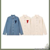 ราคา Ami shirt Oversize เสื้อเชิ้ตยีนส์ ใส่ได้ชายหญิงโลโก้ใหญ่ (44754462990)