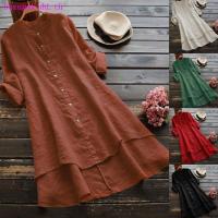 ราคา เสื้อแขนยาวผ้าลินินทรงหลวมสำหรับผู้หญิง (25236365515)