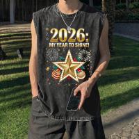 ราคา Sea Tee COD เสื้อแขนกุด เสื้อยืดคอกลม ใส่สบาย ผ้าCotton 100 หลวม แนวสตรีท ระบายอากาศดี New Year01 (48703521974)