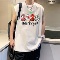 ราคา Sea Tee แขนกุด เสื้อยืด oversize ผ้าCotton 100 เสื้อกีฬา ลายพิมพ์แฟชั่น HAPPY NEW YEAR สบายและนุ่ม ไม่ต้องรีด 2026 (48053015294)