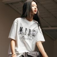 ราคา เสื้อยืดผู้หญิงแขนสั้นลายกุหลาบน้ำแข็งโลโก้ สไตล์อเมริกันวินเทจ เสื้อซัมเมอร์แฟชั่น (51158104738)