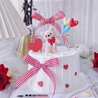 ราคา ป้ายปักเค้ก น้องหมีหัวใจ วันเกิด วาเลนไทน์ (25854957801)