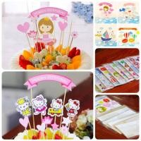 ราคา ป้ายปักเค้ก HBD ชุดธงสาวน้อย (25680319809)