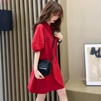 ราคา Plus size Dress ชุดเดรสคอโปโลแขนสั้นหลวมสำหรับผู้หญิง ไซส์ใหญ่ เดรสสาวอวบ สไตล์เกาหลีสีดำ ฤดูร้อน สาว อวบอ้วน ใส่ได้ Oversize Women Clothes (50154895106)