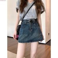 ราคา กระโปรงยีน กระโปรงขาว กระโปรงยีนส์ทรงเอเอวสูงสำหรับฤดูร้อนของผู้หญิงแนววินเทจ (52908845870)