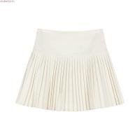 ราคา ใหม่ทําด้วยผ้าขนสัตว์ A Line หน้าอกเอวยางยืดกระโปรงจีบเอวสูง (50858369753)
