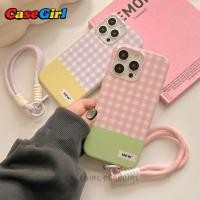 ราคา เคส OPPO A98 A78 A60 A58 A57 A52 A38 A17 A17K A16 A16K A15 A9 A3s A7 A1K ลายตารางพาสเทล สายคล้องมือ กันตก ทนทาน (47258409649)