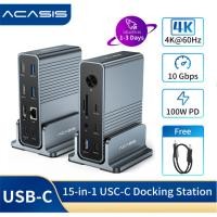 ราคา Acasis USB C Desktop Docking Station 15 in 1 Docking Station Hub สําหรับแล็ปท็อป USB C 4K HDMI Display DP 4K 60 HZ 2 USB3 1 10GBPS SD TF เสียง RJ45 สําหรับ Mac และ Mac และ (22469079762)