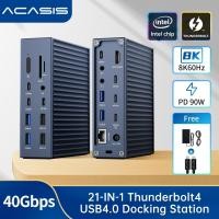 ราคา ACASIS 21 In 1 ใช้งานร่วมกับ Thunderbolt4 3 Hub Docking Station Max90W ชาร์จสําหรับแล็ปท็อป เดี่ยว 8K60Hz หรือ Dual 4K60Hz จอแสดงผล USB C 3 1 2 พอร์ต สําหรับ MacBook Pro Air (28703385378)