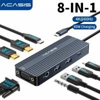 ราคา Acasis USB C 8 in 1 Docking Station 3Monitors Laptop Docking Station พร้อม Dual HDMI 4K 60HZ 2 5G USB C 1 5G USB C 1 5G 1 เสียง 3 5 มม PD 100 W เทียบเท่ากับ macbook windows (27723260428)