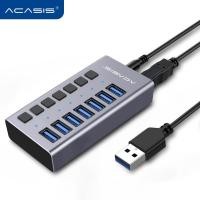 ราคา ACASIS 7 Port USB 3 0 HUB Support BC1 2 Charging with 12V Power Adapter Aluminum USB Splitter For Accessories Desktop OTG (5336203841)
