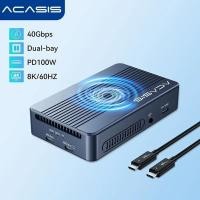 ราคา ACASIS 40Gpbs RAID Dual Bay Enclosure ใช้งานร่วมกับ Thunderbolt 4 3 M 2 NVME SSD Hard Disk Case Multi Function Type C ถึง PD Fast Charge Docking Station สําหรับแล็ปท็อปขยาย TBU40 (29707694173)