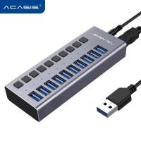 ราคา Acasis USB HUB 3 0 external power adapter 10 Ports USB Hub Splitter Switch 12V4A Power Adapter for Laptop (6665274243)