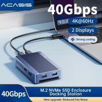 ราคา ACASIS Enclosure Docking Stationเข้ากันได้กับBolt 4 3 M 2 NVME SSD Hard Disk Case Multi function Type C To PD fast charge 8K60 USB3 0 Docking Stationสําหรับแล็ปท็อป docking Station (24650458681)