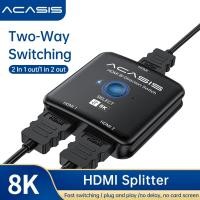 ราคา Acasis HDMI Switch Splitter 8K60hz Bidirectional HDMI 2 1 Switcher 2 in 1 Out HDMI Splitter 1 in 2 Out รองรับ 4K 3D HDR สําหรับ Xbox PS5 4 3 เครื่องเล่น Blu Ray Fire Stick Roku HDTV (27703959917)