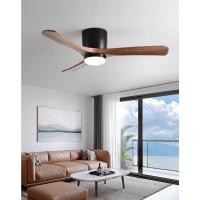 ราคา Minimalist Ceiling Fan Light Lamp with remote control chandelier Japanese style solid wood fan ceiling fan home décor (42404469125)