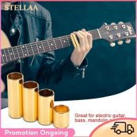 ราคา Stellaa 4 ชิ้นสไลด์กีตาร์ไฟฟ้าบาร์โลหะกีต้าร์สตริงสไลด์โกลเด้น (57058903891)