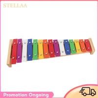 ราคา Stellaa Stellaa สีสัน Glockenspiel ระนาดไม้และอลูมิเนียมเครื่องเคาะเครื่องดนตรีของเล่นเพื่อการศึกษา 15 โทน 2 ค้อนพลาสติกสำหรับเด็กทารกเด็ก (49758949682)