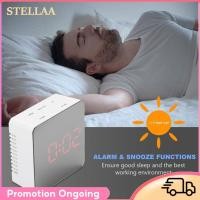 ราคา Stellaa Stellaa นาฬิกาปลุกกระจก 12 24 ชั่วโมงจอแสดงผล LED โคมไฟตั้งโต๊ะแต่งหน้าท่องเที่ยวสำหรับห้องนอนสำนักงานห้องน้ำไฟกลางคืนและนาฬิกาเลื่อน สีแดง (50857987586)