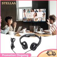 ราคา Stellaa หูฟังห้องเรียน Gugxiom แบบครอบหูสำหรับนักเรียนชุดหูฟังแบบมีสายขนาด 3 5 มม พร้อมไมโครโฟนแบบหมุนได้การเรียนรู้ออนไลน์ (49006517439)