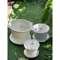 ราคา กระถางต้นไม้สีขาวแบบหนา พร้อมจานรอง ขนาด6นิ้ว8นิ้ว10นิ้ว (4037679715)