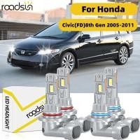 ราคา Fit สําหรับ Honda Civic FD 8th Gen 2005 2011 ไฟหน้ารถหลอดไฟ 800 ความสว่าง High Beam Low Beam 150W 6000K 30000LM Plug N Play (43961941506)