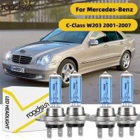 ราคา Fit สําหรับ Mercedes Benz C Class W203 2001 2007 ไฟหน้ารถหลอดไฟ Super White ฮาโลเจน 800 ความสว่าง High Beam Low Beam 100W 6000K 20000LM Plug N Play Canbus ไม่มีข้อผิดพลาด (27387282857)