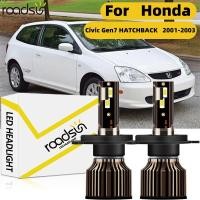 ราคา Fit สําหรับ Honda Civic Gen7 HATCHBACK 2001 2003 ไฟหน้ารถหลอดไฟ 6000K 400 ความสว่าง Hi Lo Beam 120W 24000LM Plug N Play Canbus ไม่มีข้อผิดพลาด (54457779327)