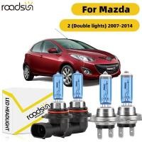 ราคา Fit สําหรับ Mazda 2 ไฟคู่ 2007 2014 ไฟหน้ารถหลอดไฟ Super White Halogen 800 ความสว่าง High Beam Low Beam 100W 6000K 20000LM Plug N Play Canbus ไม่มีข้อผิดพลาด (40905587845)